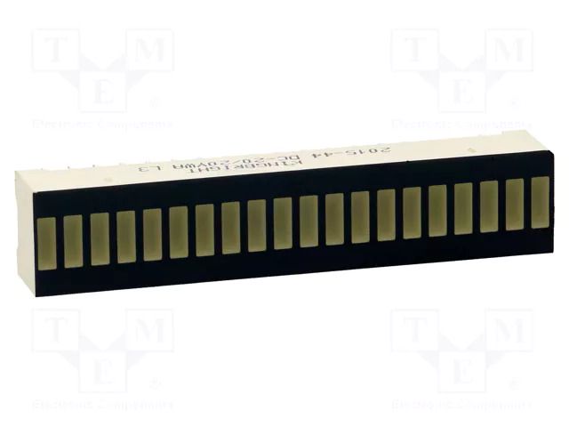 Display: LED; bargraph; yellow; 1.9÷9mcd; 50.7x10.16mm KINGBRIGHT ELECTRONIC DC-20/20YWA