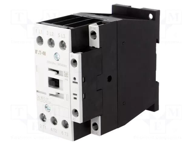 Contactor: 3-pole; NO x3; Auxiliary contacts: NC; 230VAC; 25A; 690V EATON ELECTRIC DILM25-01-230V