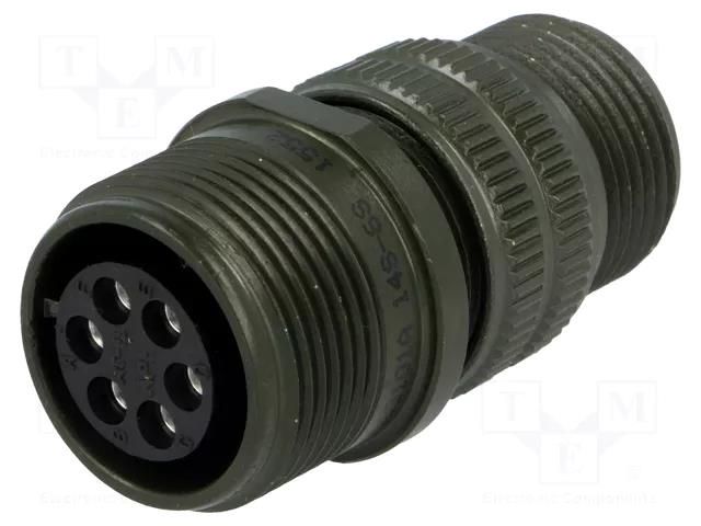 Connector: circular; plug; for cable; PIN: 6; female; soldering AMPHENOL DS3101A14S-6S