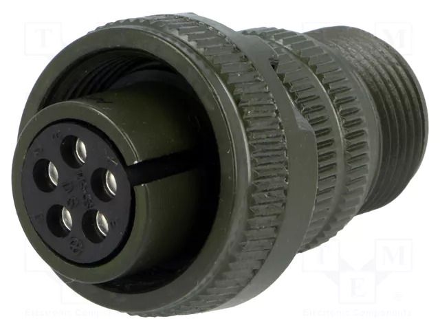 Connector: circular; plug; for cable; PIN: 5; female; soldering AMPHENOL DS3106A14S-5S