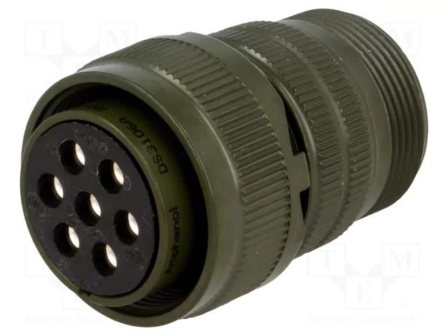 Connector: circular; plug; for cable; PIN: 7; female; soldering AMPHENOL DS3106A20-15S