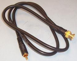 CABLE, BNC-PHONO PLUG, 3.28FT, BLK PSG00554