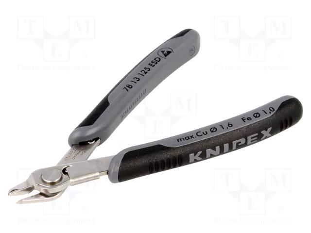 Pliers; side,cutting,precision; ESD; 125mm; without chamfer KNIPEX KNP.7813ESD