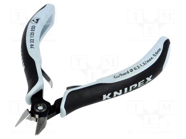 Pliers; side,cutting,precision; ESD; 125mm; with small chamfer KNIPEX KNP.7932125ESD