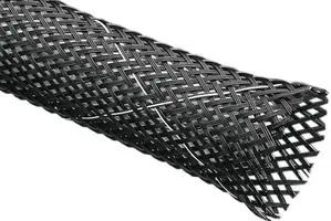 SLEEVING, EXPANDABLE, 6.35MM, BLACK/WHITE TRACER,, 100FT SPC20169