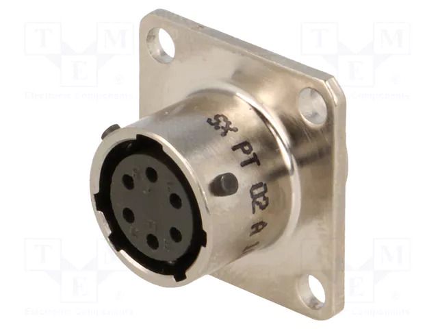 Connector: circular; socket; PIN: 6; female; soldering; PT/451; 7.5A AMPHENOL PT02A1006S23