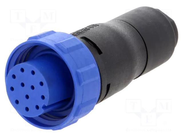 Connector: circular; plug; female; PIN: 12; w/o contacts; for cable BULGIN PX0410/12S/6065