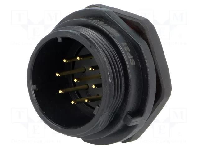 Socket; SP21; male; PIN: 9; IP68; 5A; soldering; 500V; 0.75mm2 WEIPU SP2112/P9