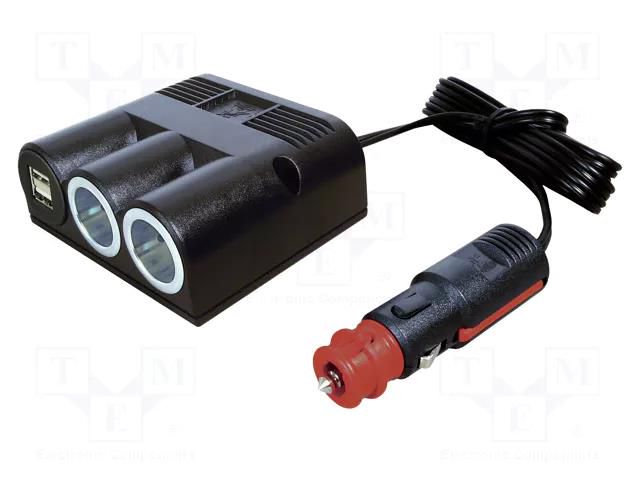 Cigarette lighter socket extension cord; Sup.volt: 12÷24VDC PRO CAR PROCAR-67325500