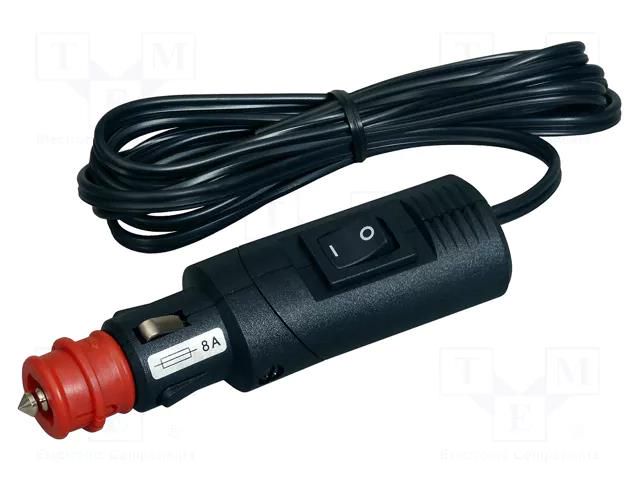 Cigarette lighter plug; cables; Sup.volt: 12÷24VDC; 8A; black; 2m PRO CAR PROCAR-67748500