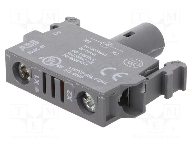 Illuminating unit; 22mm; Illumin: LED; front; 230VAC; white; 8÷15mA ABB MLBL-07W