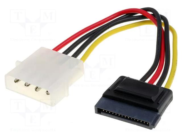 Adapter; Molex male,SATA plug; 0.15m GOOBAY SATA-PS-15