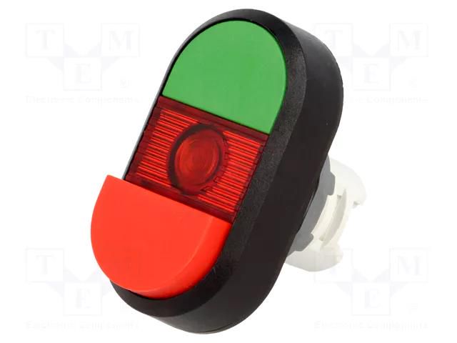 Switch: double; 22mm; Stabl.pos: 1; green-red; MLB-1; IP66; MPD ABB MPD12-11R