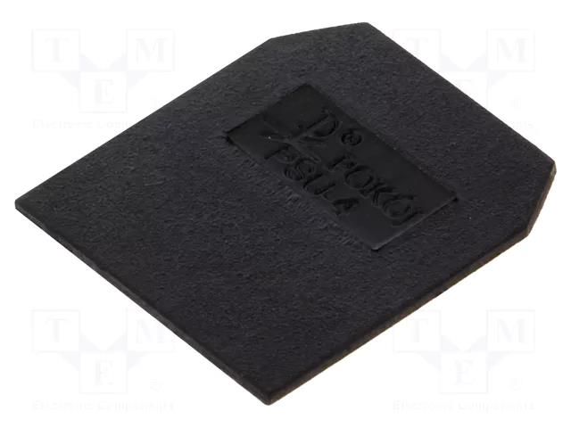 End/partition plate; black; Width: 1mm; polyamide; -25÷100°C POKÓJ PSU-4-BK