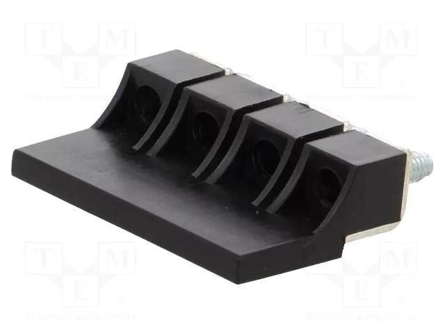 Screw bridge; black; ways: 4 POKÓJ ZKN-4-4-BK