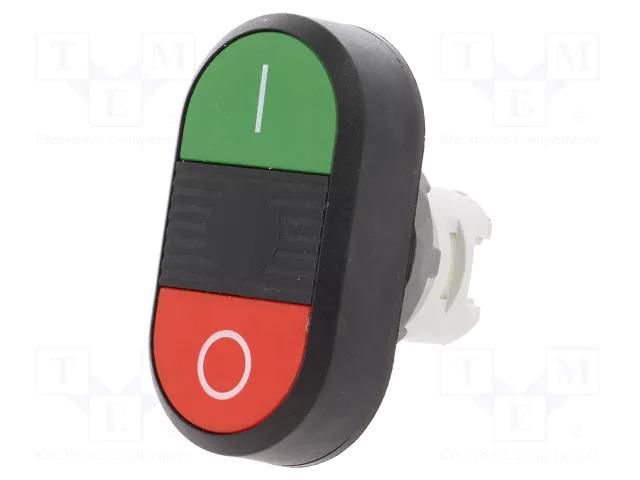 Switch: double; 22mm; Stabl.pos: 1; green/red; none; IP66; flat; MPD ABB MPD2-11B