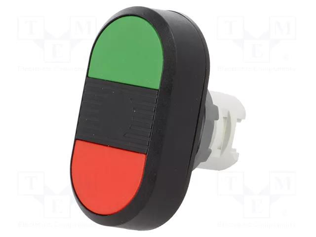 Switch: double; 22mm; Stabl.pos: 1; green/red; none; IP66; flat; MPD ABB MPD1-11B