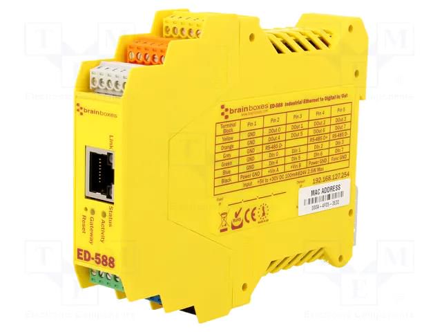 Modbus gateway; Number of ports: 1; 5÷30VDC; Ethernet; ED; plastic BRAINBOXES ED-588