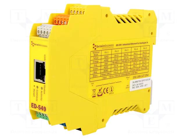 Modbus gateway; Number of ports: 1; 5÷30VDC; Ethernet,RS485; ED BRAINBOXES ED-549