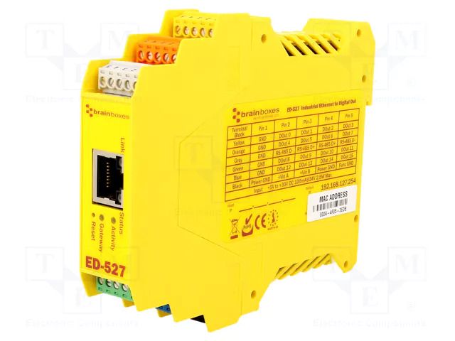Modbus gateway; Number of ports: 1; 5÷30VDC; Ethernet; ED; plastic BRAINBOXES ED-527