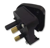 ADAPTOR, UK-EURO, 3A, BLACK PCP BLACK 3A