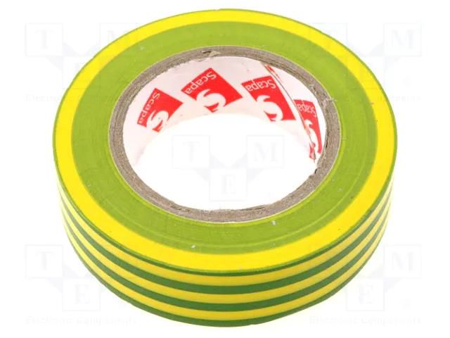Tape: electrical insulating; W: 15mm; L: 10m; Thk: 0.13mm; PVC film SCAPA SCAPA-2702-15YG
