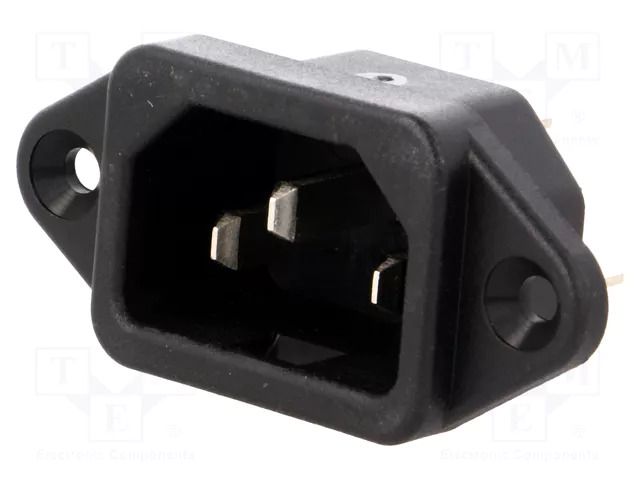 Connector: AC supply; socket; male; 10A; 250VAC; C14 (E),V-lock SCHURTER 6162.0158