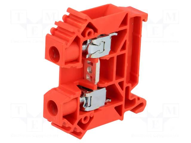 Splice terminal: rail; 57A; 1kV; screw terminal; red; polyamide POKÓJ ZUG-10-RD