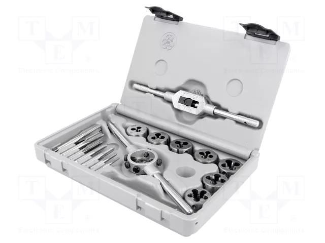 Kit: taps; Kit: taps,threading dies,tap wrench,diestock; 16pcs. ALPEN-MAYKESTAG ALP.708000161