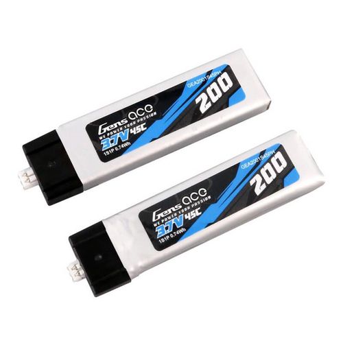 Gens ace 200mAh 3.7V 45C 1S1P Lipo Battery (2pcs), Gens ace GEA2001S45PH