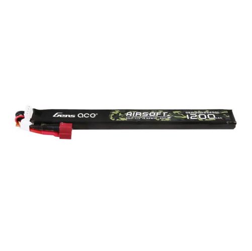 Gens Ace 25C 1200mAh 3S1P 11.1V Airsoft Gun Lipo Battery with T Plug Long size, Gens ace GEA12003S25DL