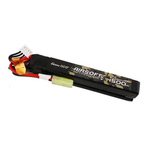 Gens ace 25C 1500mAh 3S1P 11.1V Nunchuck 2X Airsoft Gun Lipo Battery with T Plug, Gens ace GEA15003S25D2