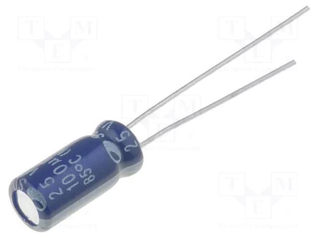 Capacitor: electrolytic; THT; 100uF; 16VDC; Ø5x11mm; Pitch: 2mm SAMWHA SD1C107M05011PC