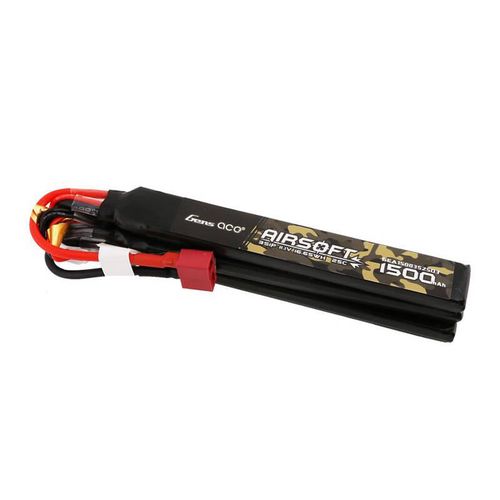 Gens ace 25C 1500mAh 3S1P 11.1V Nunchuck 3X Airsoft Gun Lipo Battery with T Plug, Gens ace GEA15003S25D3