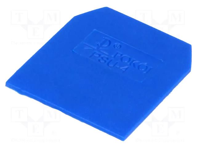 End/partition plate; blue; Width: 1mm; polyamide; -25÷100°C POKÓJ PSU-4-BU