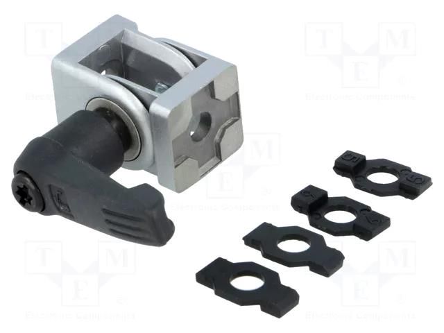 Hinge; for profiles; Width of the groove: 5mm; with lever FATH FA-093GAF20AN