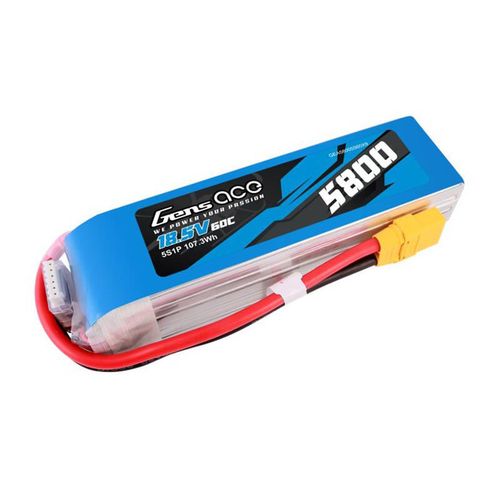 Gens ace 5800mAh 60C 18.5V 5S1P Lipo Battery Pack with XT90 plug, Gens ace GEA58005S60X9