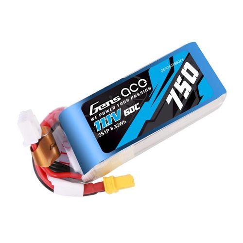 Gens Ace 750mAH 11.1V 60C 3S1P Lipo battery with XT30 connector, Gens ace GEA7503S60X3