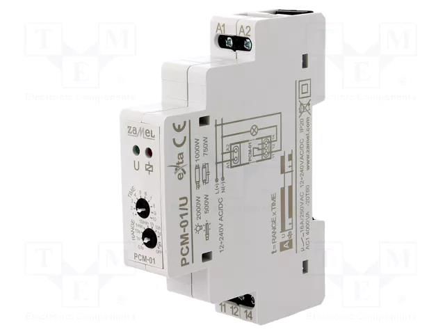 Timer; 0,1s÷10days; SPDT; 250VAC/16A; Usup: 12÷240VAC; 12÷240VDC ZAMEL PCM-01/U