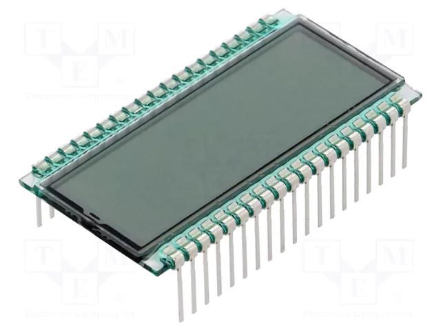 Display: LCD; 7-segment; STN Positive; No.of dig: 8; Char: 6mm DISPLAY ELEKTRONIK DE124-RS-20/7.5-3