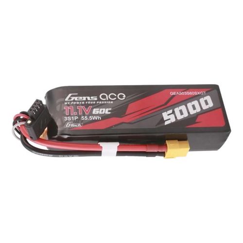 Gens ace G-Tech 5000mAh 11.1V 60C 3S1P Lipo With XT60 Plug, Gens ace GEA503S60X6GT