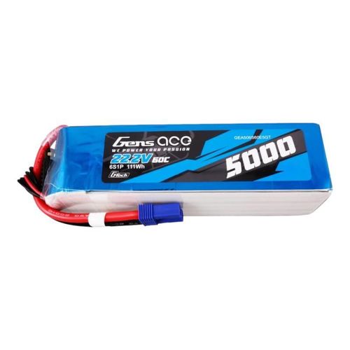 Gens ace G-Tech 5000mAh 22.2V 60C 6S1P Lipo Battery Pack with EC5 Plug, Gens ace GEA506S60E5GT