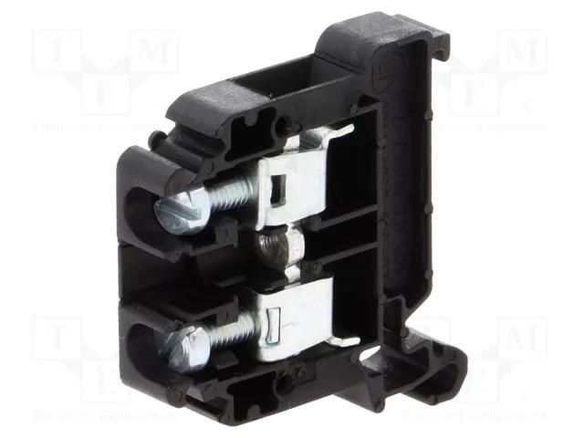 Splice terminal: rail; 57A; 690V; screw terminal; black; polyamide POKÓJ ZG-G10-BK