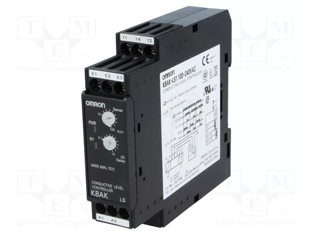 Level monitoring relay; conductive fluid level; 100÷240VAC OMRON K8AK-LS1-230