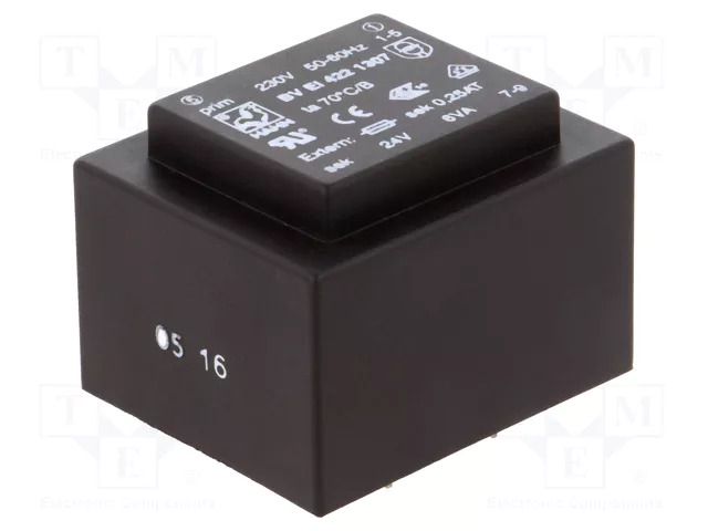 Transformer: encapsulated; 6VA; 230VAC; 24V; 250mA; PCB; BVEI HAHN BVEI4221307