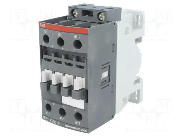 Contactor: 3-pole; NO x3; 250÷500VAC,250÷500VDC; 26A; AF; -25÷60°C ABB AF26-30-00-14