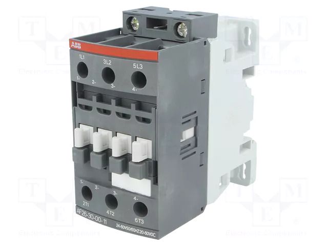 Contactor: 3-pole; NO x3; 48÷130VAC,48÷130VDC; 26A; AF; W: 45mm ABB AF26-30-00-12