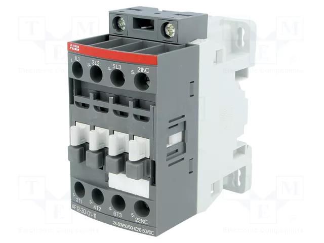 Contactor: 3-pole; NO x3; Auxiliary contacts: NC; 12A; AF; -25÷60°C ABB AF12-30-01-14