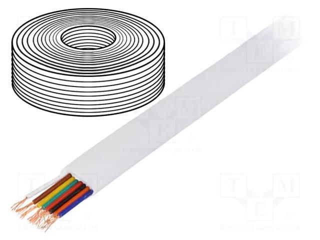 Wire: telecommunication cable; 8x28AWG; stranded; white; 100m BQ CABLE TEL-0081-100/WH