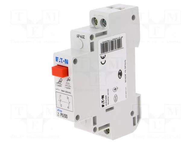 Module: pushbutton switch; 250VAC; 16A; IP40; 17.5x90x60mm; Z-PU EATON ELECTRIC Z-PU/OO
